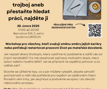 Workshop: Kariérní trojboj aneb přestaňte hledat práci, najděte ji